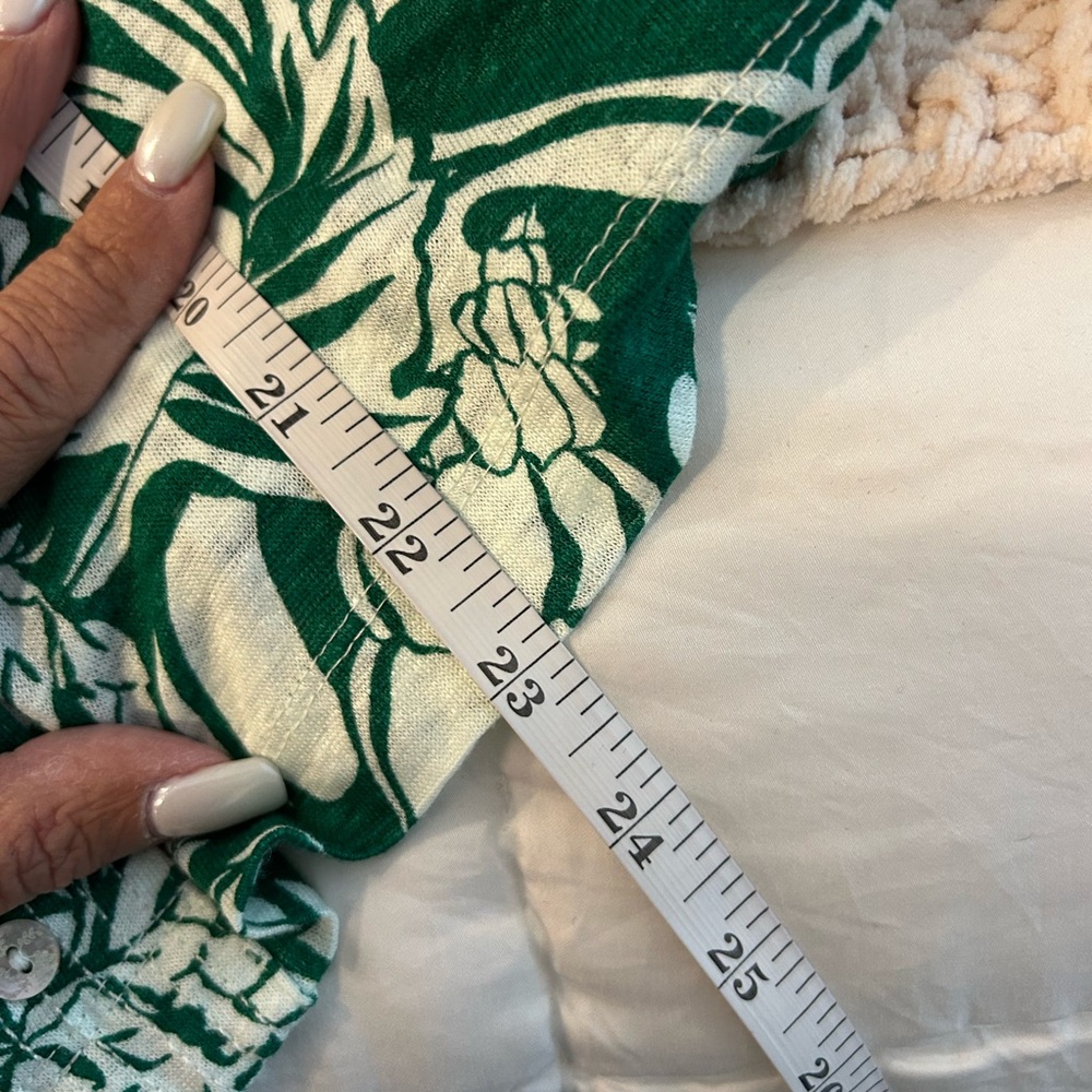 Joie 100% Linen Pineapple Green Leaf Top - Picture 6 of 7